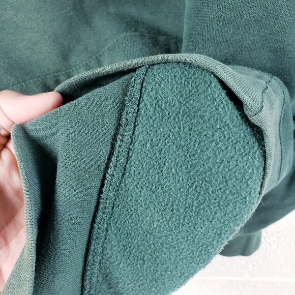 Vintage 90s Jansport Notre Dame ND Hoodie Hooded Sweatshirt Green Size Medium - Picture 7 of 8